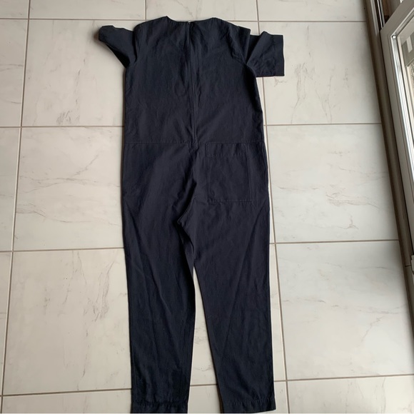 COS Short-Sleeve Jumpsuit black utilitarian style romper front pocket jumper - Picture 6 of 9